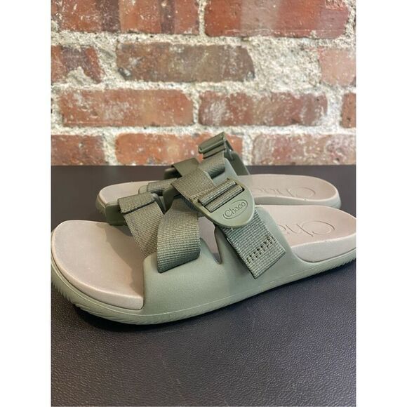 CHACO Army Green Outdoors Adjustable Strappy Sandal Slide Ladies Size 6 - Picture 3 of 11